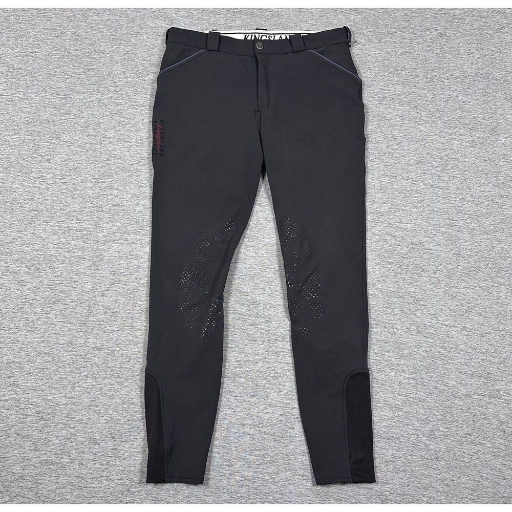 Kingsland Equestrian Breeches Womens Size EU 50 Gray E-Tec Stretch Horse Riding